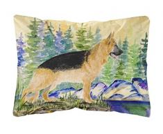 Carolines Treasures SS8129PW1216 Dekokissen aus Leinenstoff, Motiv: Deutscher Schäferhund, groß, Mehrfarbig