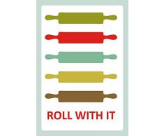 Schatzmix Roll with it Rolling pin Nudelholz Metal Sign deko Sign Garten Blech
