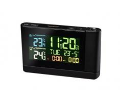 Bresser Wetterstation Funk mit Außensensor Meteo TP Colour mit Wand- und Deckenprojektor, großem Farbdisplay, Innen-/Außentemperaturanzeige und LED-Hintergrundbeleuchtung