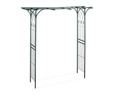 Relaxdays Rosenbogen Metall, eckig, Rankhilfe Kletterpflanzen, Garten, wetterfest, HBT 205 x 202 x 52 cm, dunkelgrün