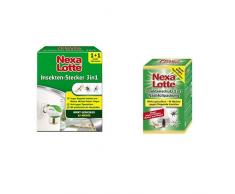 Nexa Lotte Insektenschutz 3-in-1 Starterpackung, Mückenstecker, Elektroverdampfer gegen fliegende Insekten wie Mücken & Lotte Insektenschutz 3-in-1 Nachfüllpackung