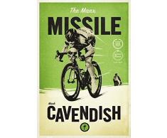 Schatzmix Mark Cavendish The Manx Missile Fahrrad rennen Metal Sign deko Sign Garten Blech