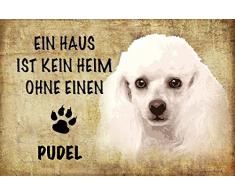 Schatzmix EIN Haus ist kein heim ohne einen Pudel Hund Metal Sign deko Schild Blech Garten