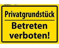Schatzmix Privatgrundstück Betreten verboten! Warnschild Metal Sign deko Schild Blech Garten