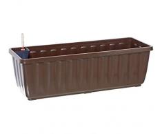 Dehner Blumenkasten Aqua-Flor Plus mit Bewässerungssystem, ca. 97.5 x 22 x 19 cm, Kunststoff, braun 