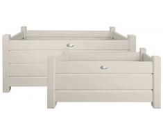 Esschert Design Übertopf, Blumenkasten 2er-Set in weiß, rechteckig, Verschiedene Größen