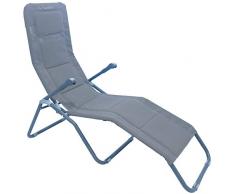 Meerweh Aluminium Gartenliege extra Hoch Sitzhöhe ca. 43 cm Bäderliege Saunaliege Sonnenliege, Grau, 153 x 72 x 126 cm