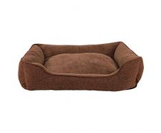 dibea Db00791 Hundebett Meliert Hundekissen Hundekörbchen Bezug Abnehmbar 90x75 cm, M, Braun