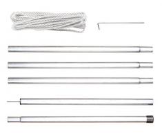 Perel Stangenset für sonnensegel mit abspannseil, 2,5 m, 57 x 6 x 8 cm, silber, GSSK1