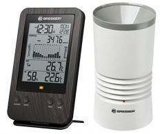 Bresser Wetterstation Funk mit Außensensor WTW Profi Regenmesser in Holzoptik