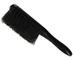 Relaxdays Kehrgarnitur, 37 cm, Stahl, Kehrset mit Handfeger, Handschaufel mit Lochung, Outdoor und Indoor, schwarz