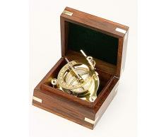 Nauticalia Sonnenuhr aus Messing, 9 cm, in Box, 9 cm