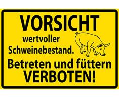 Schatzmix Vorsicht wertvoller Schweinebestand warnungschild Metal Sign deko Schild Blech Garten