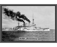 Schatzmix SMS Mecklenburg kriegschiff Boot Metal Sign deko Sign Garten Blech