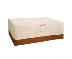 SONGMICS Abdeckung für Tisch und Stühle, 600D Oxford-Gewebe, Schutzhülle für Gartenmöbel-Set, Abdeckhaube, wasserfest und farbecht, für Outdoor, 250 x 200 x 80 cm (L x B x H), beige GFC92EC