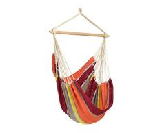 AMAZONAS Großer Hängesessel handgefertigt in Brasilien Brasil Acerola mit Querstab aus FSC Buchenholz 110 cm bis 150 kg buntgestreift