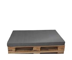 HERLAG Palettenkissen Premium (Sitzpolster, Farbe grau, Reißverschluss, waschbarer Bezug, Maße 120x80x8 cm) P207084-2170