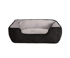 dibea DB00916 2-in-1 Hundebett Hundekissen Hundekörbchen Hundesofa Größe 80x60 cm, M, schwarz/grau, 1700 g