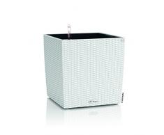 LECHUZA CUBE Cottage 30 Pflanzgefäß mit Erd-Bewässerungs-System, Weiß, 30 x 30 x 30 cm