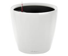 Lechuza 16060 CLASSICO Premium LS 35 Herausnehmbarer Pflanzeinsatz mit patentiertem Griffrahmen, Weiß Hochglanz, Hochwertiger Kunststoff, Inkl. Bewässerungssystem, Für Innenraumbegrünung