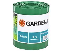 Gardena Raseneinfassung 20 cm hoch: Ideale Rasen-Abgrenzung, auch für Beete, 9 m, verhindert Wurzelausbreitung, hochwertiger Kunststoff, grün (540-20)