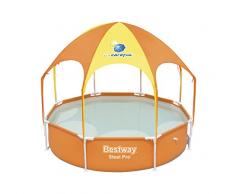 Bestway Steel Pro UV Careful, runder Kinderpool mit Sonnenschutzdach, 244x244x51cm