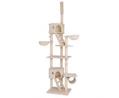 dibea KB00401 - XXL Kratzbaum - Katzen Kletterbaum (Höhe 240-260 cm, höhenverstellbar), beige