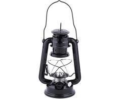 Esschert Design Windlicht Öllaterne aus Metall/Glas, 15,7 x 11,7 x 24,1 cm, mit Transportbügel und Aufhänge-Öse, Gartendekoration, Gartenlicht, schwar