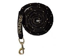 HKM SPORTS EQUIPMENT Glööckler Strick -Pompöös Goldenline- mit Karabinerhaken, schwarz/Gold, 180 cm