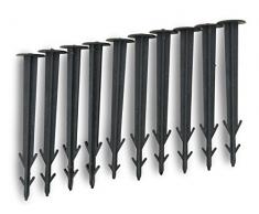 Windhager Folien- und Vlieshalter, Gartenvlies Zubehör, Wetterfest, Wiederverwendbar, aus Kunststoff, mit Widerhaken, 11,5 cm, 10 Stück, 06273