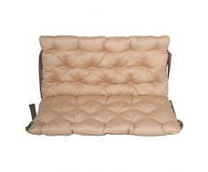 Bankauflage mit Rückenteil Sitz und Rückenkissen mit Bänder ca. 100x98 cm Polsterauflage grau