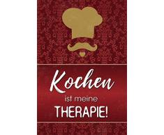Schatzmix Kochen ist Meine Therapie! Whisky Lustig Spruch Metal Sign deko Schild Blech Garten