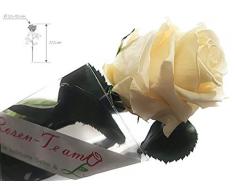 Rosen-Te-Amo – Haltbare echte weiße Blume mit herunterladbarer Grußkarte; Infinity Rosen - Deko und Geschenk zum Muttertag - neue verstärkte Verpackung