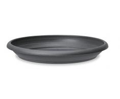 Scheurich Untersetzer aus Kunststoff, Metallic Grey, 44 cm Durchmesser, 6,5 cm hoch