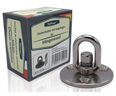 KLIFFHÄNGER Premium Edelstahl Deckenhaken für Hängesessel, Hängematte, Hängestuhl, Liebesschaukel | Kugelgelagert Edelstahl bis 180kg