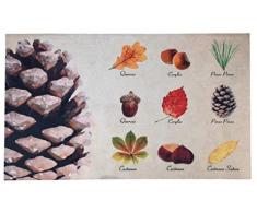 Esschert Design Türmatte Baumsammlung aus Polyester/Kunststoff, 75 x 45,4 x 0,3 cm, Aufdruck von 9 verschied. Baumarten, Türvorleger, Fußabstreifer