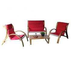 Leco Gartenmöbel, Holzgruppe Rustik, rot, 98 x 126 x 114 cm, 29400104