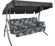 Angerer Comfort Hollywoodschaukel 3-Sitzer Design Meran, grau, 210 x 145 x 160 cm, 1901/022/15