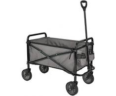 AmazonBasics Zusammenklappbarer Bollerwagen für den Garten, faltbar, mit Abdeckung, für den Außenbereich, Grau