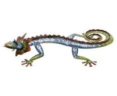 Deco 79 64678 Dekofigur Gecko, Metall, 73,7 x 12,7 cm