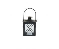 Greemotion Farol Laterne incl. LED Kerze H 13,5 cm aus Metall, Schwarz