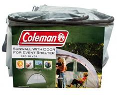 Seitenwand für Coleman Event Shelter L und Event Shelter Pro L 3,6 x 3,6 m, Pavillon Seitenteil mit Tür und Fenster, Sonnenschutz, wasserabweisend, Silber
