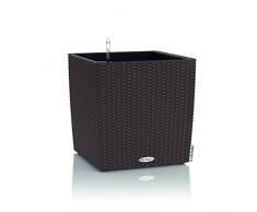 LECHUZA CUBE Cottage 30 Pflanzgefäß mit Erd-Bewässerungs-System, Mokka, 30 x 30 x 30 cm