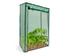 Relaxdays Tomatengewächshaus Stahlrohr u. Folie 150 x 100 x 50 cm (HxBxT), stabiles Treibhaus f. Balkon u. Garten, grün