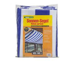 Windhager Sonnensegel für Seilspanntechnik, Blau/ Weiß, 420 x 140 cm