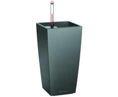 Lechuza MAXI-CUBI Tischgefäße Pflanzgefäß mit Erd-Bewässerungs-System, anthrazit metallic, 14 x 14 x 26 cm