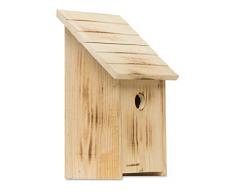 Windhager Nistkasten FAMILY, Vogelhaus Brutkasten Nisthilfe Vogelnistkasten, aus Massivholz, 38,8 x 26,4 x 14 cm, braun, 06922