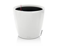 Lechuza 16020 CLASSICO Premium LS 21 Herausnehmbarer Pflanzeinsatz mit patentiertem Griffrahmen, Weiß Hochglanz, Hochwertiger Kunststoff, Inkl. Bewässerungssystem, Für Innen- und Außenbereich geeignet