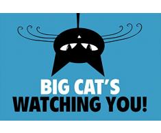 Schatzmix Big Cats Watching You Metal Sign deko Schild Blech Garten Comic lustig Kater