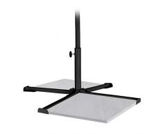 Relaxdays Platten Sonnenschirmständer, für Schirmstangen 25-35 mm, Kreuzfuß, klappbar, Garten & Balkon, Metall, schwarz